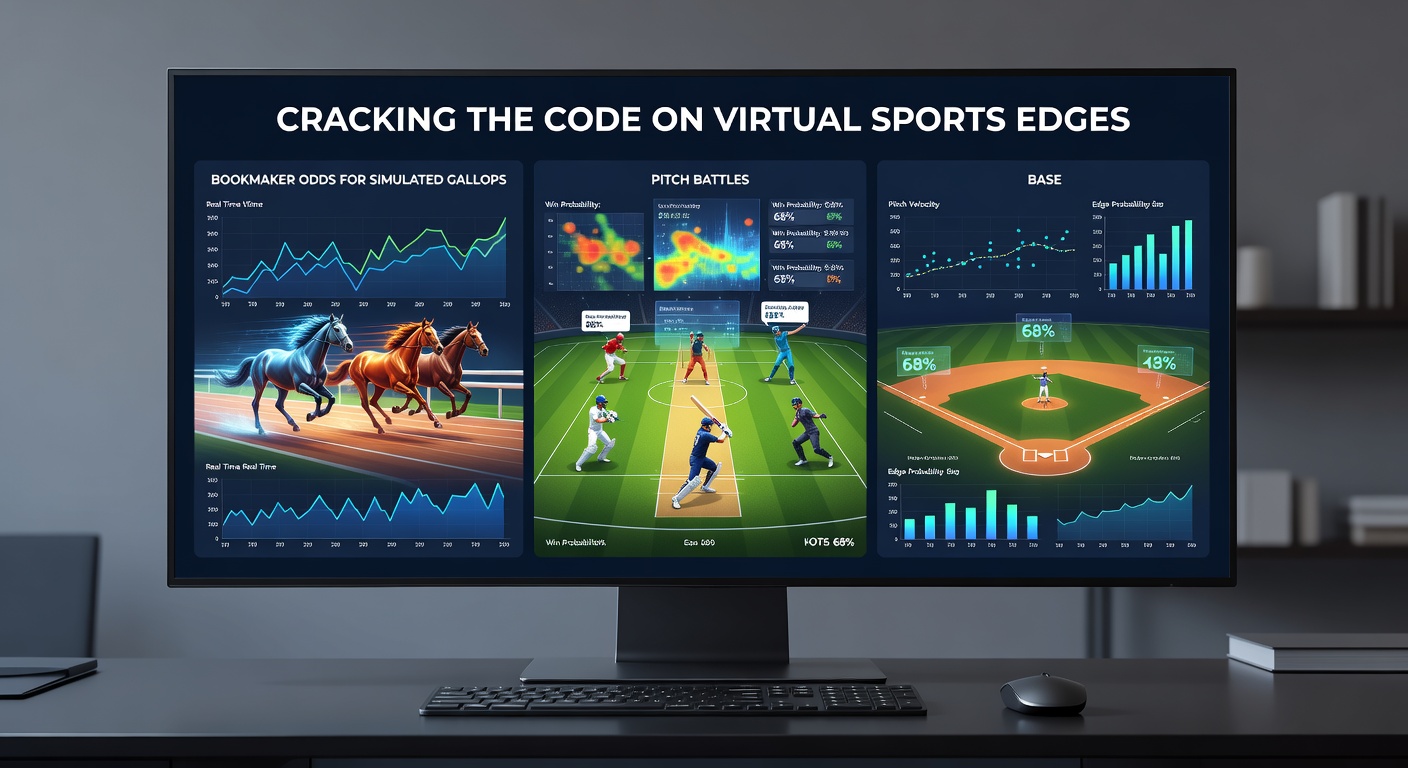Close-up of a virtual tennis baseline duel with players exchanging fierce groundstrokes on a clay court simulation, odds overlays visible on screen for bookmaker betting
