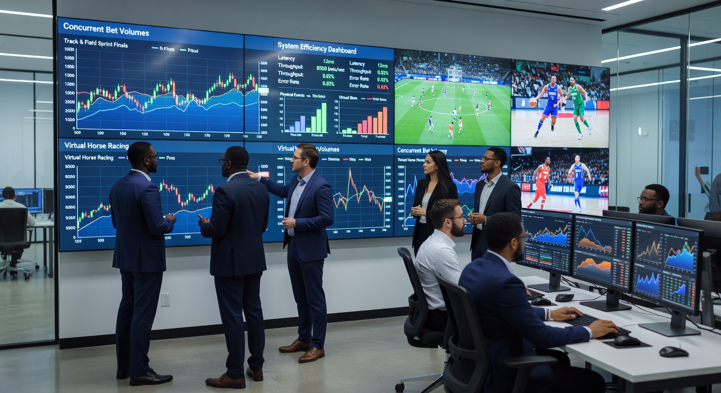 Technical teams analyze concurrent betting loads across athletic and virtual platforms