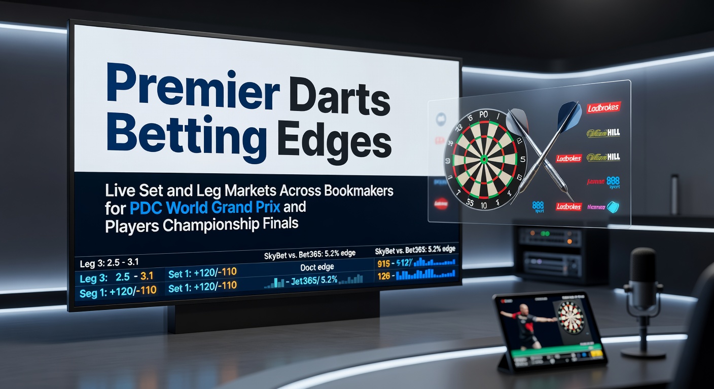 Darts players competing intensely in a PDC tournament, highlighting the precision and drama of set and leg markets