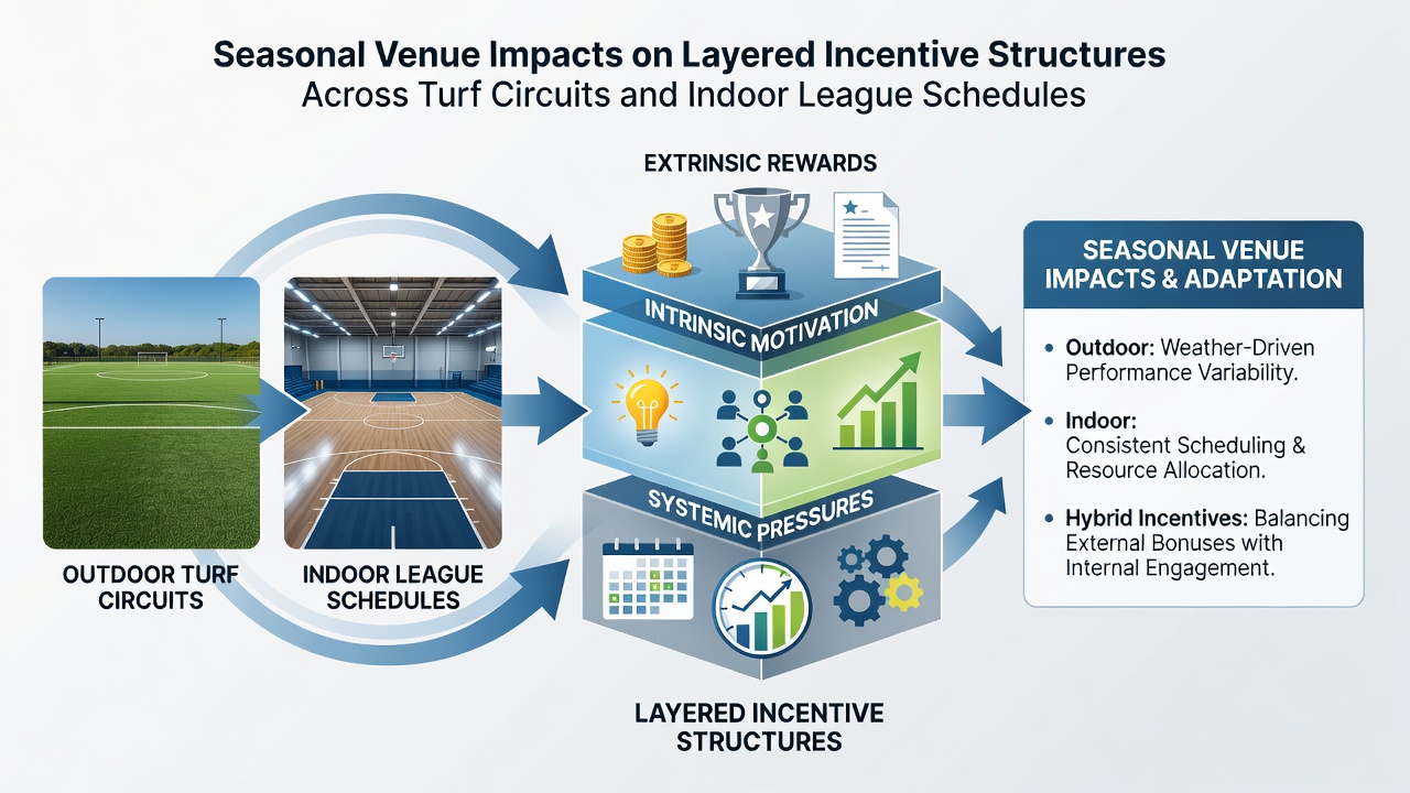 Indoor basketball arena overlaid with seasonal betting incentive graphics and schedule timelines