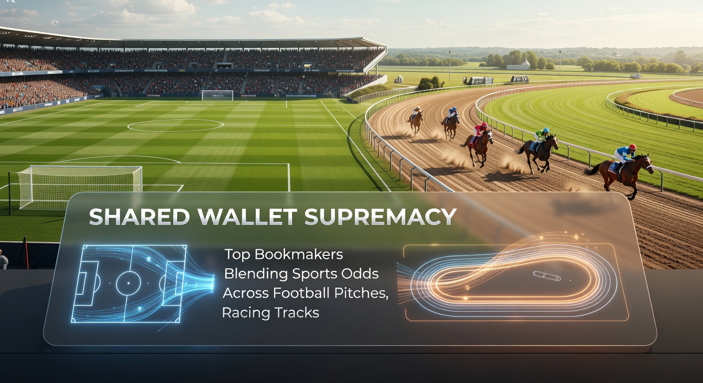Collage of betting screens displaying live odds for a cricket match alongside a spinning roulette wheel and football pitch highlights, illustrating shared wallet versatility